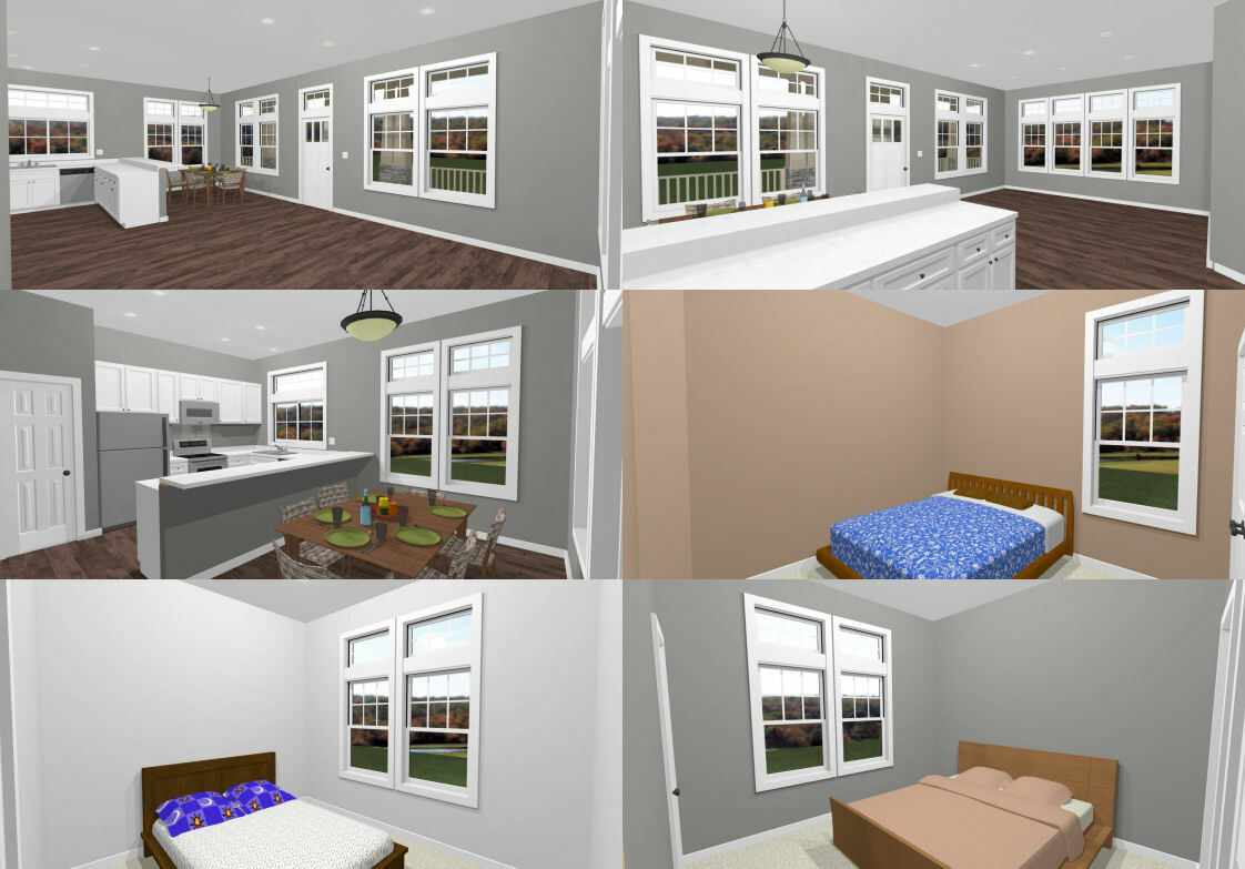 30×40 House — 3 Bedroom 2 Bath — 1,200 sq ft — PDF Floor Plan — Model 3