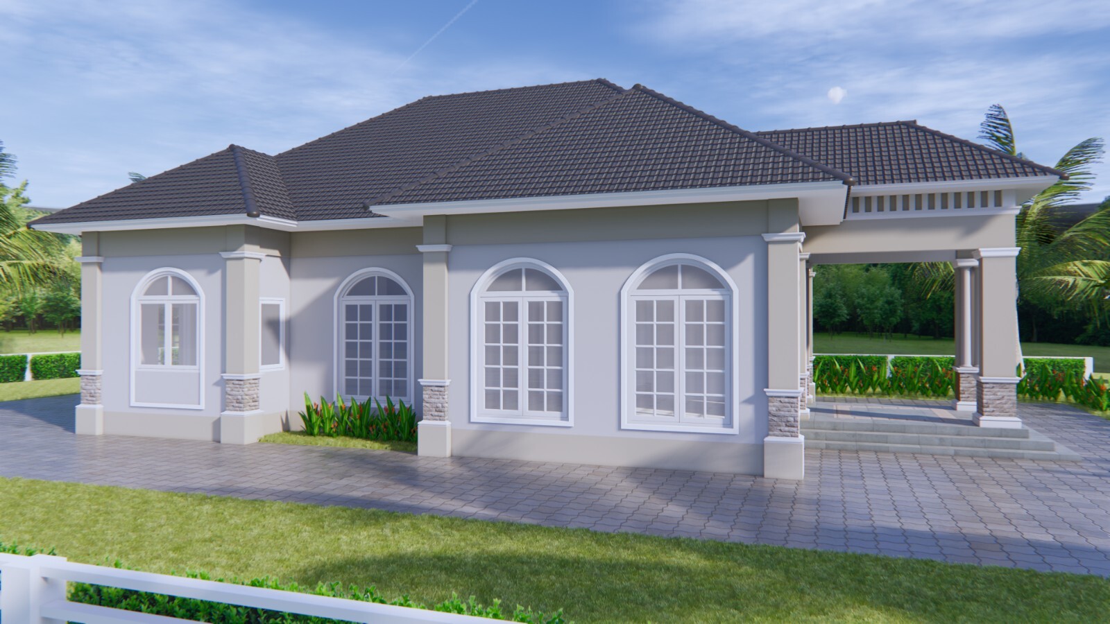 33×54 feet House Plan 10×16 meter 3 Beds 4 Baths Hip Roof PDF & (A4 Hard Copy)