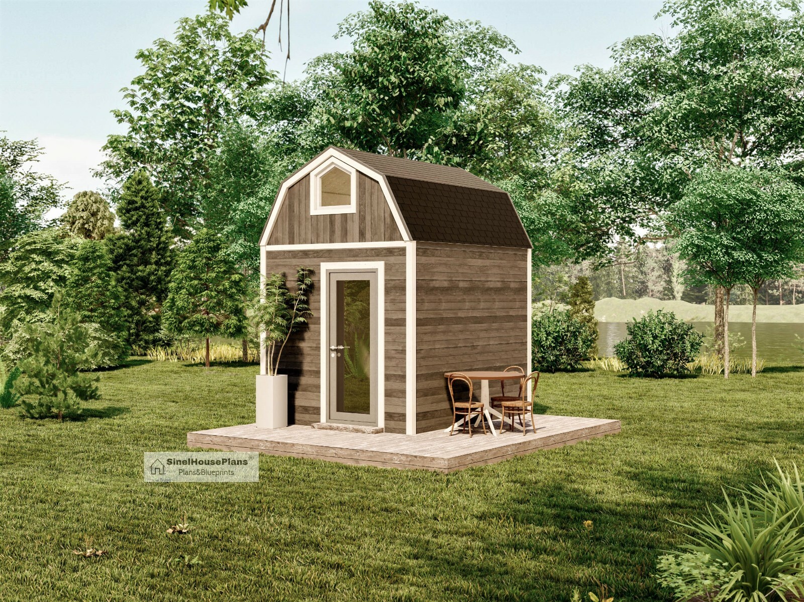 Small Cabin Plan With Loft 8’x10′ Tiny House DIY Building Professional Drawings