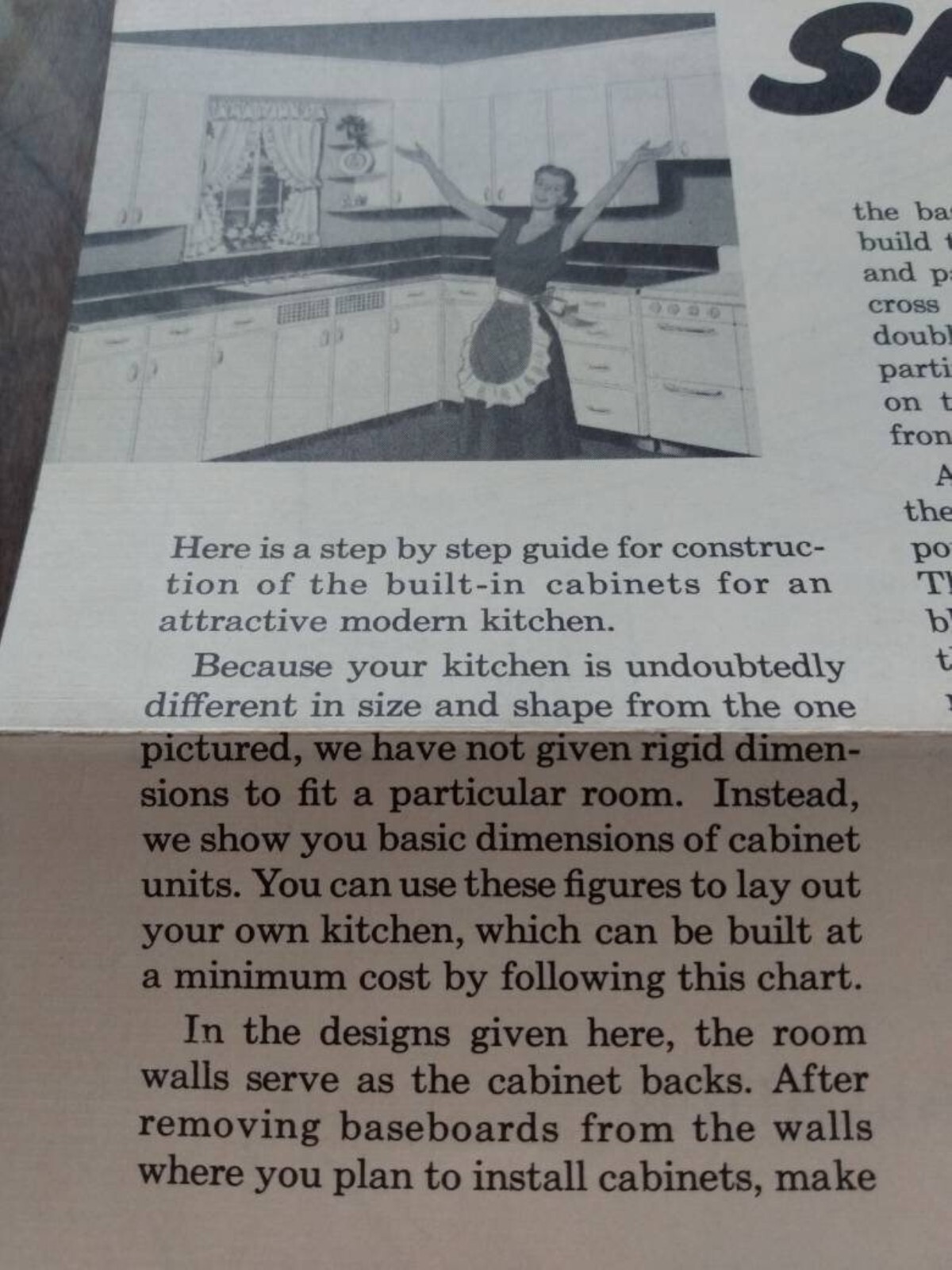 MCM Kitchen Cabinets Cupboards Construction Guide Vintage 1950s Skil Chart 105
