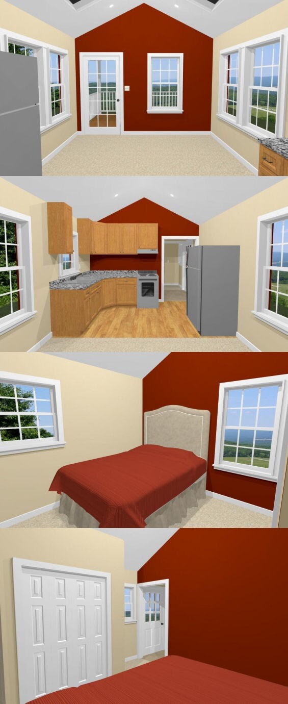 12×32 House — 461 sq ft — PDF Floor Plan — Model 9A