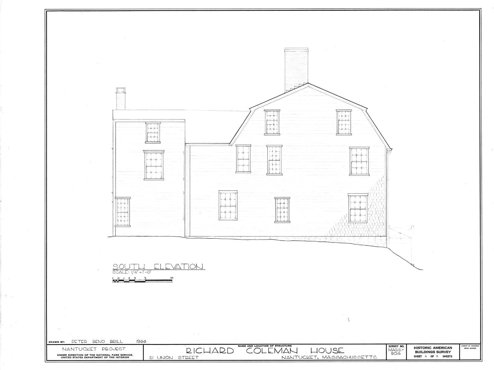 Colonial gambrel roof house plan, Early American, printed architectural drawings