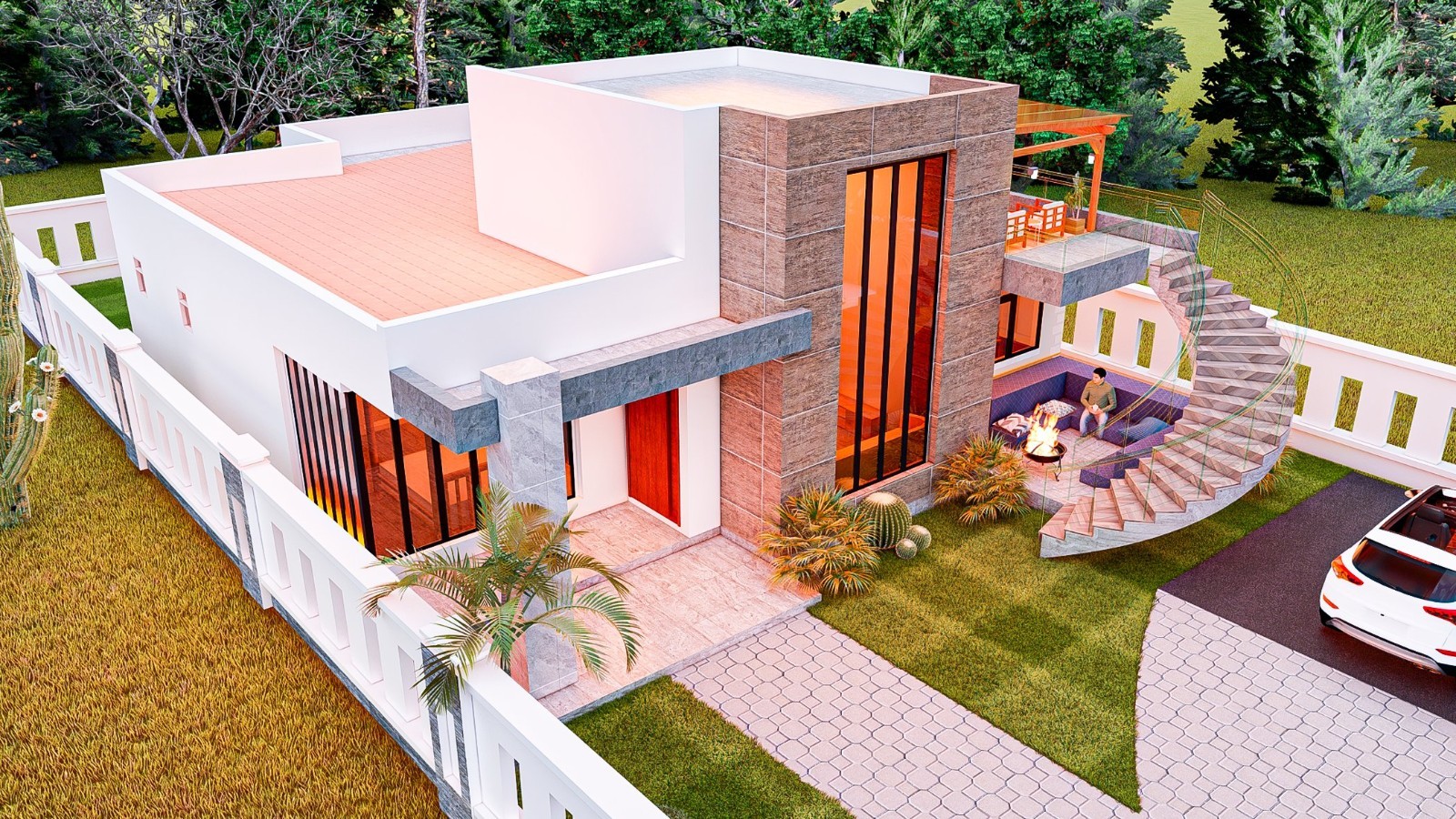 Modern 3 Bedroom House Plan