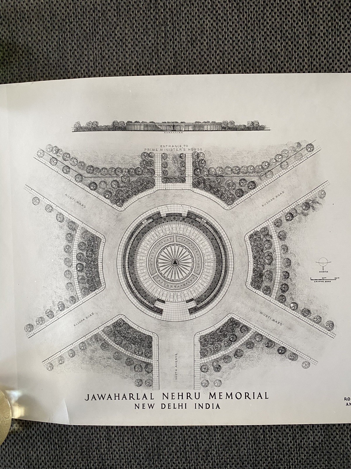 Vintage Felix De Weldon Personal Plans Blueprint Nehru Memorial New Delhi India