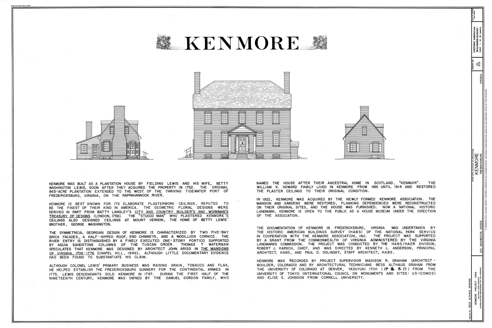 Kenmore Plantation, traditional colonial house, 4+ bedrooms, printed home plans