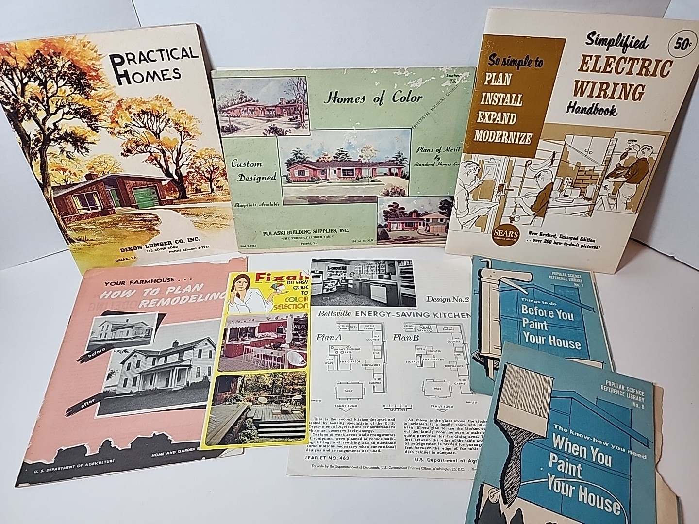 8x 40s 50s 60s Home Plans Design Catalogs Blueprints Wiring Remodeling Paint