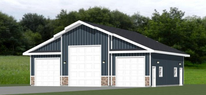 46×42 2-Car 1-RV Garage – PDF FloorPlan – 1,821 sqft – Model 1A