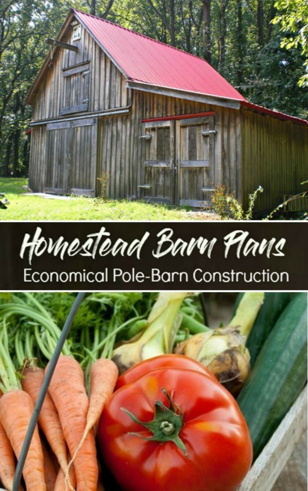 27 Small Farm Barn Designs – Complete Pole-Barn Building Plans (B-11)