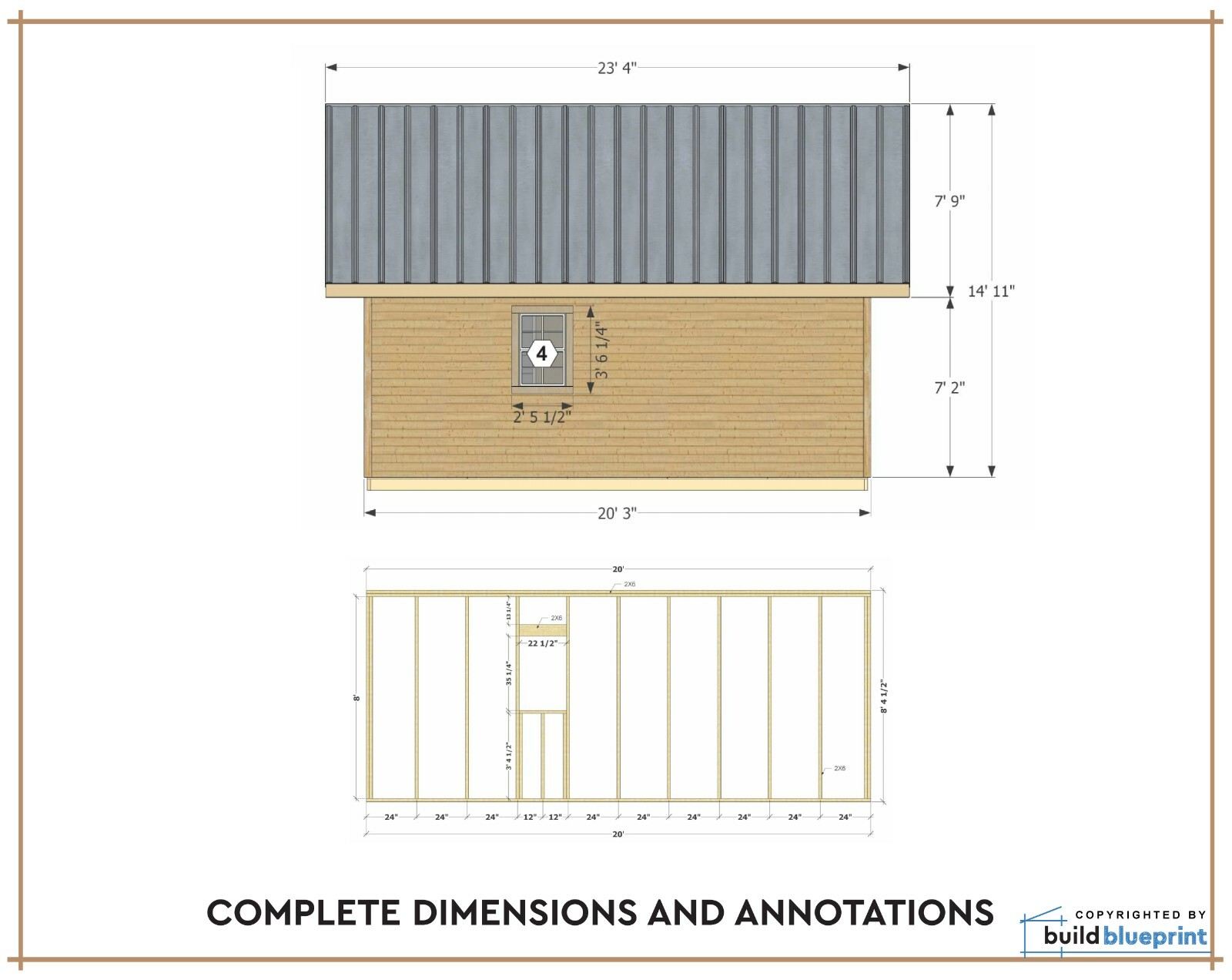 320SF Cabin w/ Loft DIY Plans – 16′ x 20′ Tiny House Build Instructions PDF