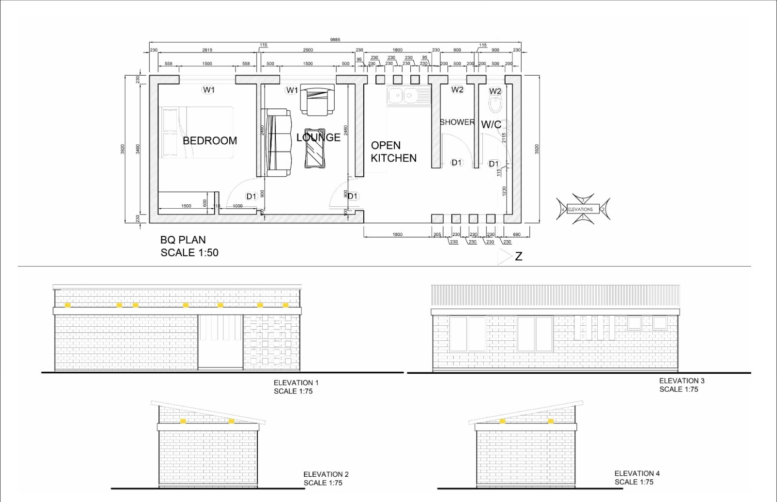 One Bedroom Tiny Home Building Plans – 32’x13′ with 416sqft Living Space
