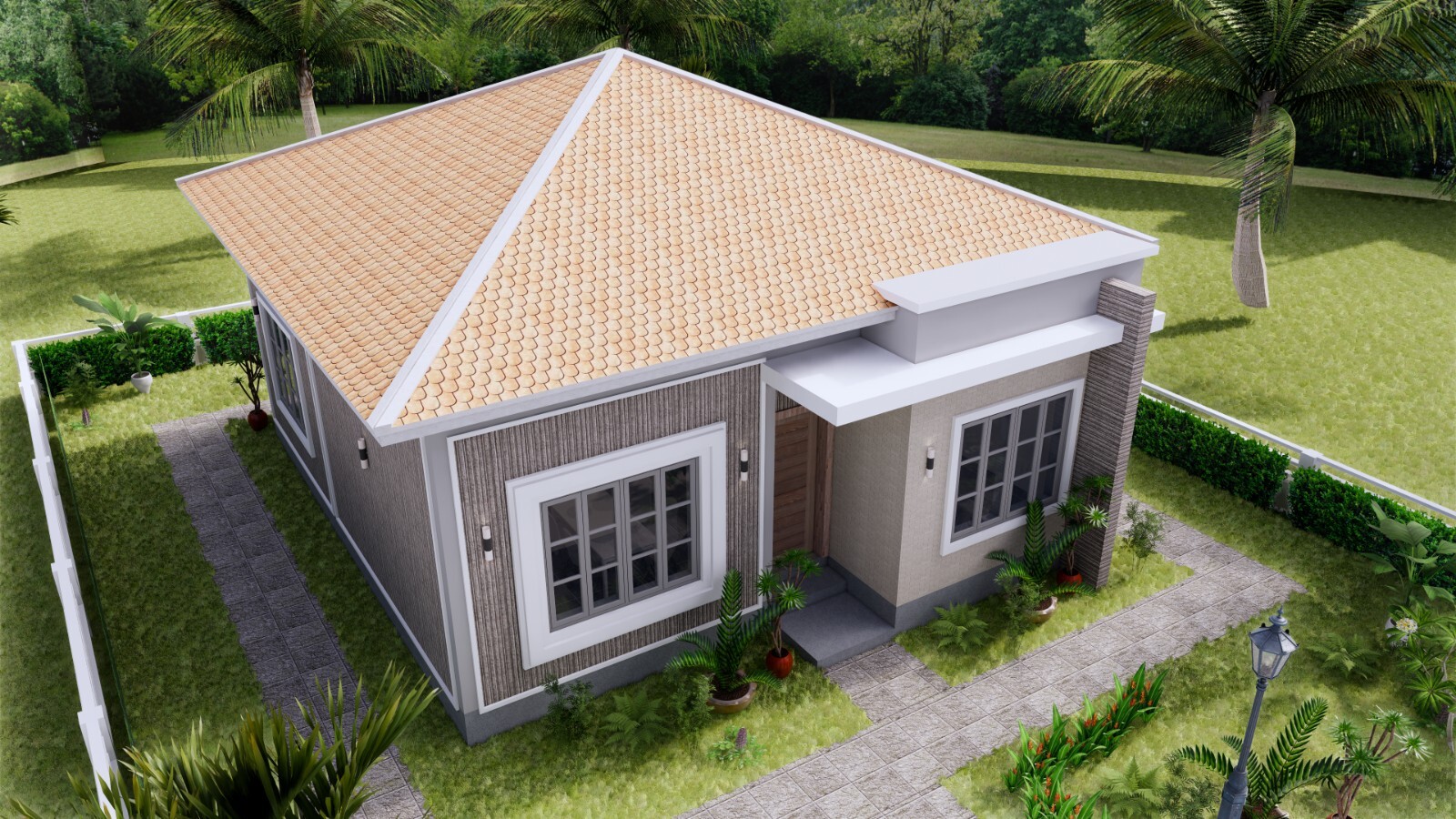 27×30 Feet Small House Design Plans 8×9 Meter 2 Beds 1 Bath Hip (A4 Hard Copy)