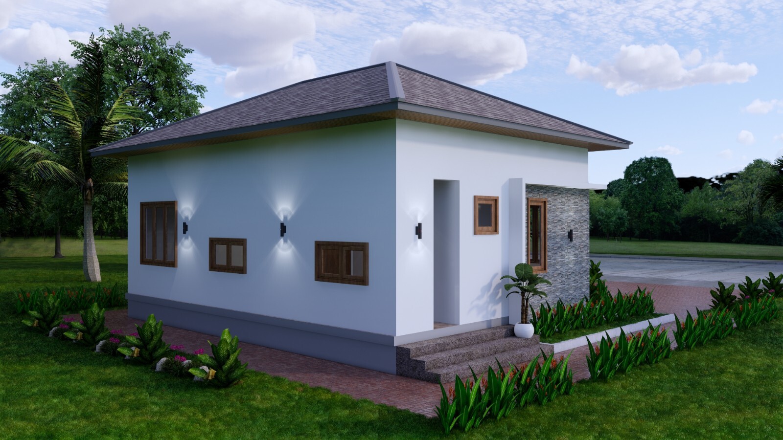 30×30 Custom House Plan 9×9 Meter 3 Beds 2 Baths Hip Roof PDF (A4 Hard Copy)