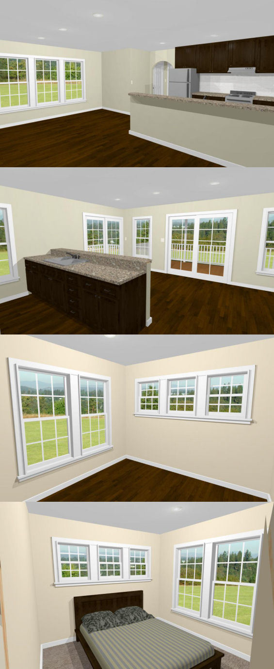 20×32 House — 2 Bedroom — 808 sqft — PDF FloorPlan — Model 6U