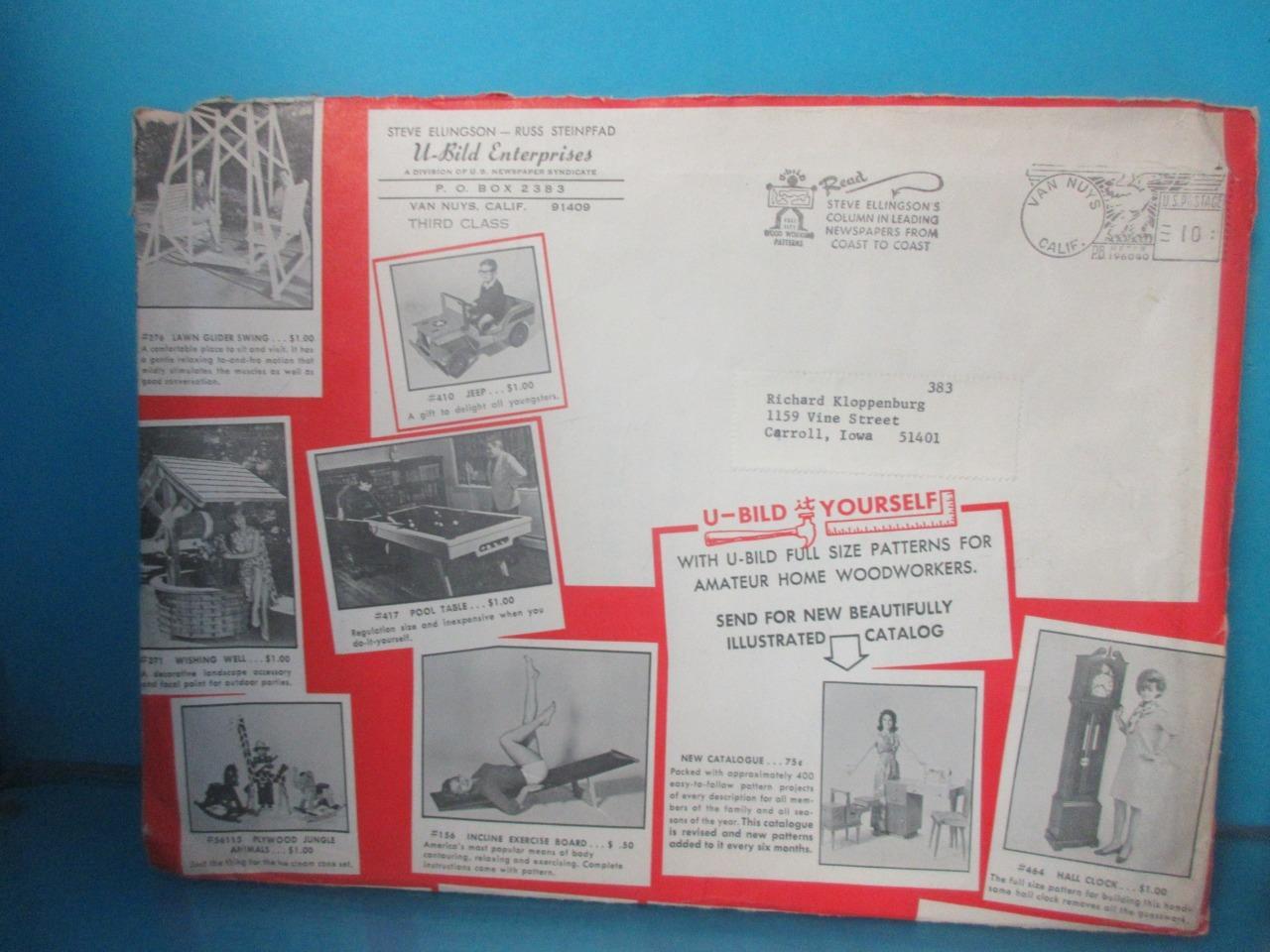 LOT OF 5 VINTAGE U-BILD ENTERPRISES BUILDING PLANS WOODWORK 349 337 390 334 383
