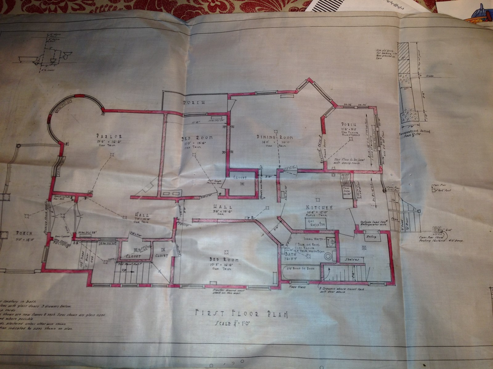 Vintage 1920 ALTERATIONS TO RESIDENCE FLOOR PLANS 1st & 2nd Floors Chicago,IL