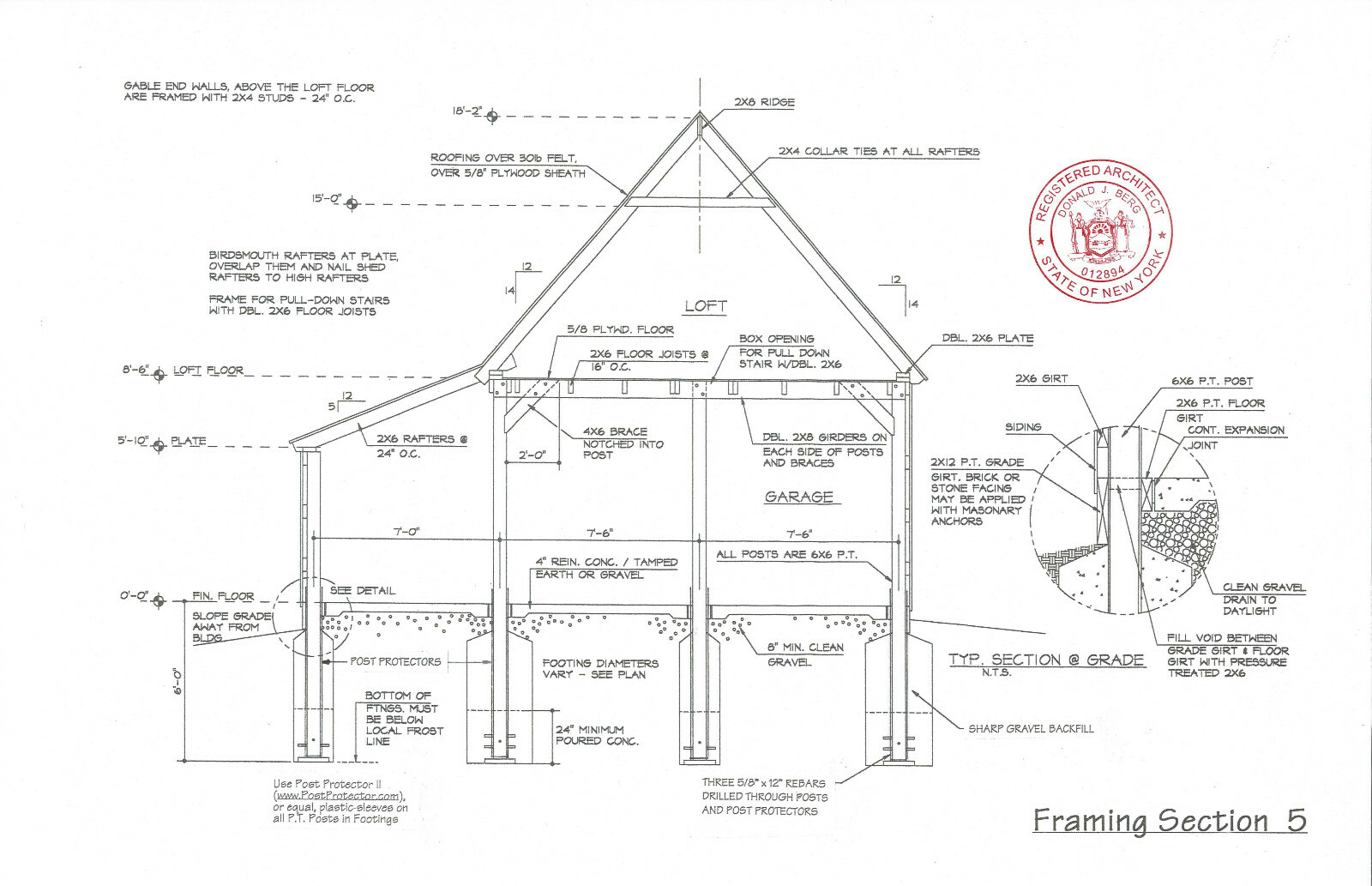 Mini Car Barn Plans with Lofts – 3 Different Sets of Pole-Barn Plans (G8)