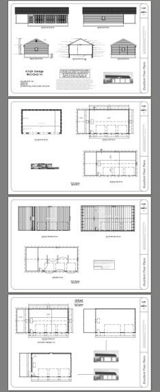 40×24 3-Car Garage with Carport — 960 sq ft — PDF Floor Plan — Model 1I