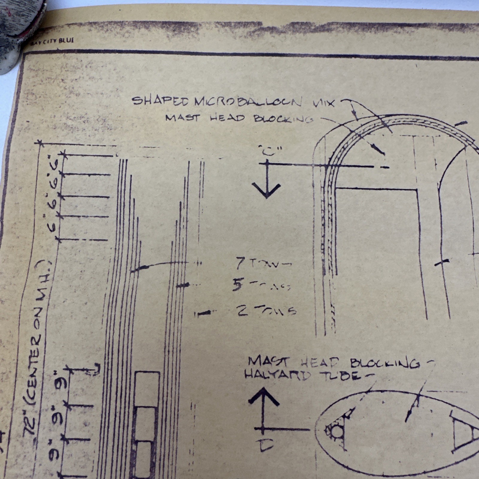 Vintage Blueprint International DN-60 Iceboat Gougeon Brothers Bay City Michigan