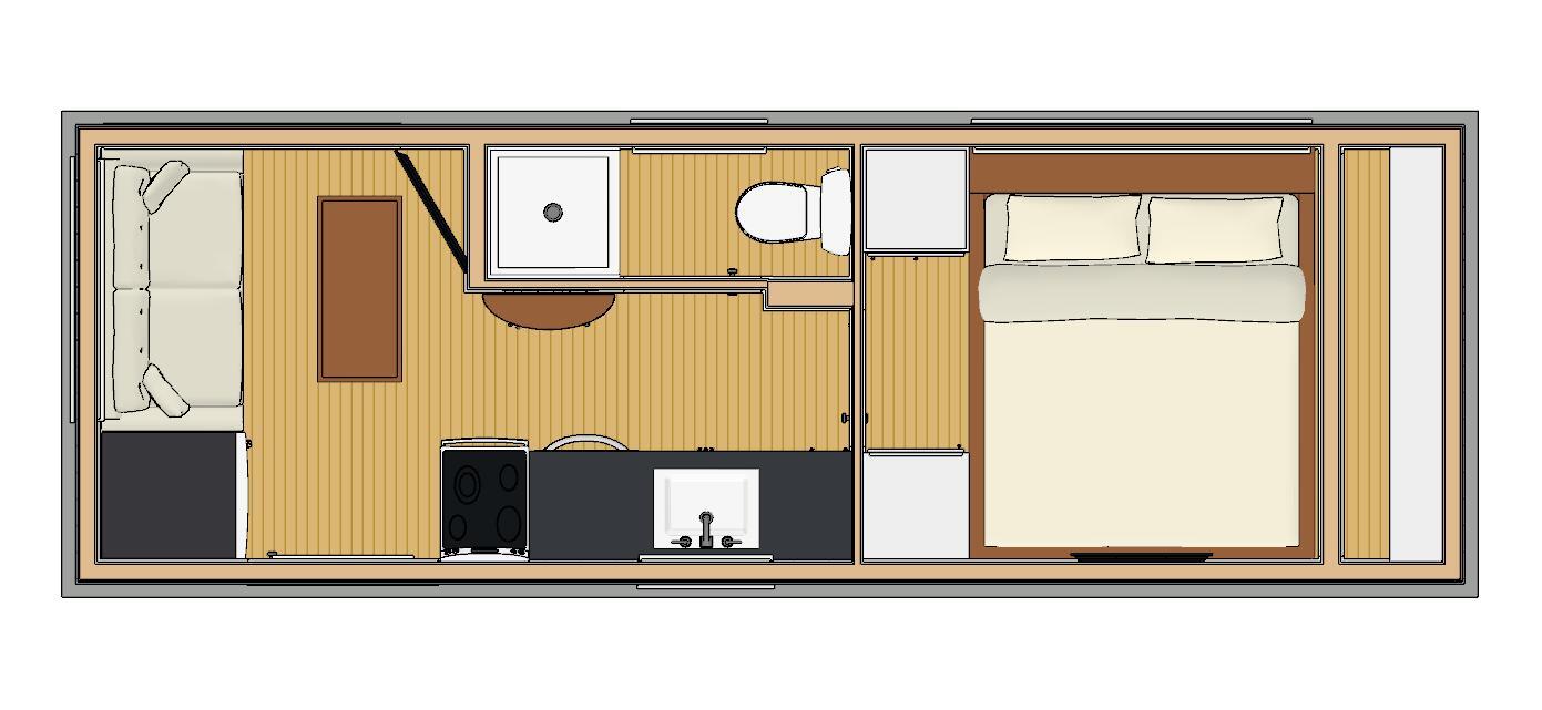 221sqft – 8’6″x26A-1bedrm1bath-Tiny House design – us