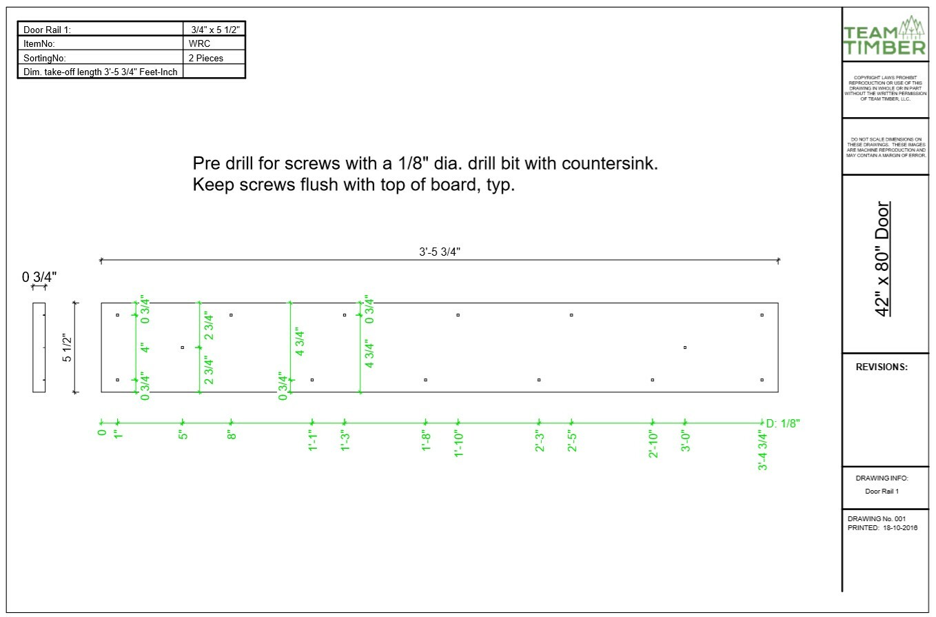 42″ x 80″ Single Barn Door DIY Building Plans, Downloadable PDF