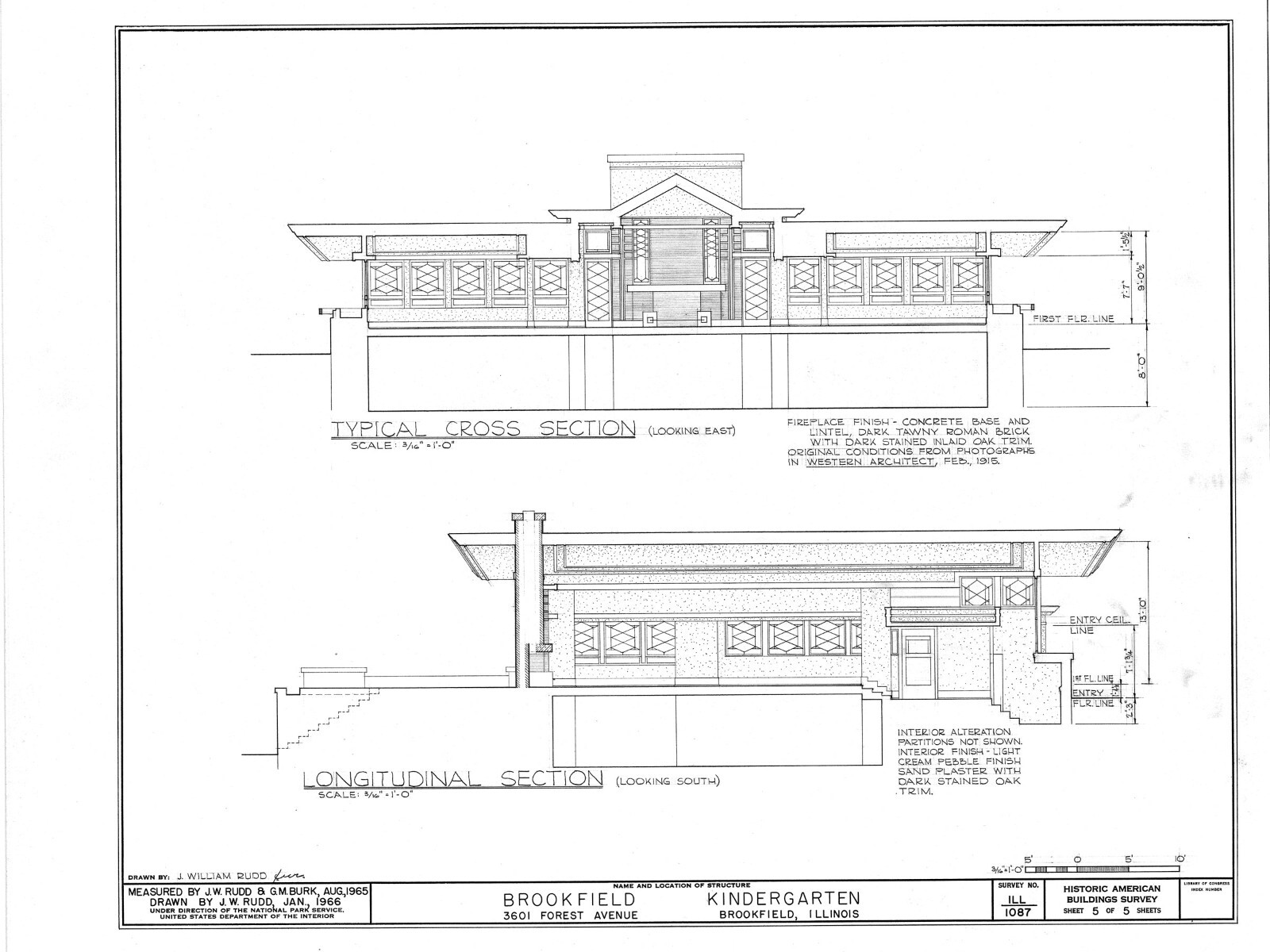 Prarie Style small house, architectural drawings, open floor plan, printed plans