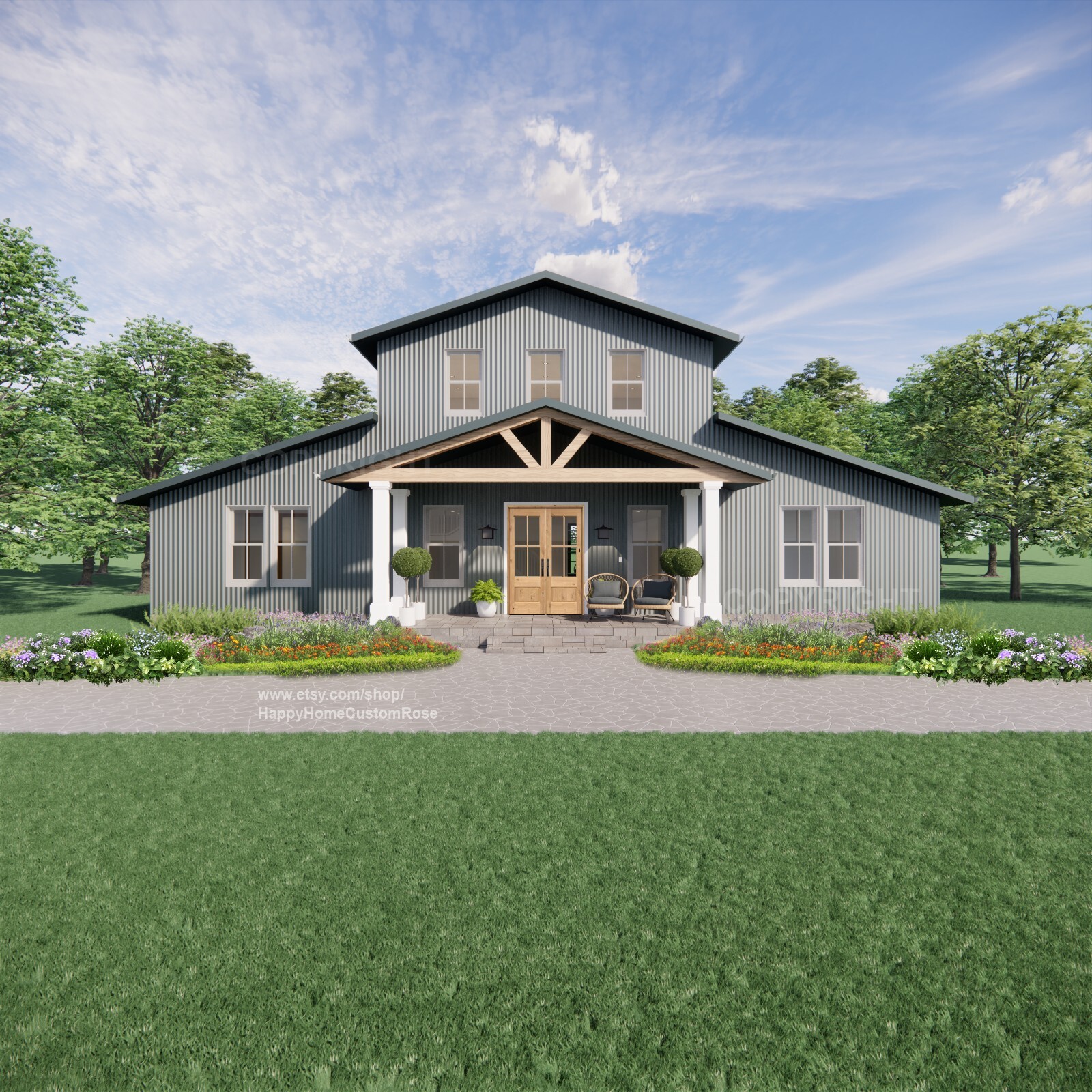 Hayloft Haven Two Story Monitor Style Barndrominium Blueprint Construction Plans