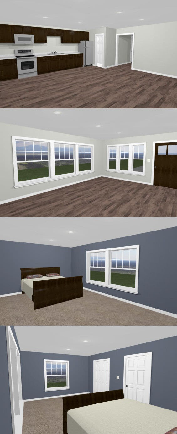 56×48 2 RV Garage – 1 Bedr 1 Bath – 2,649 sq ft – PDF Floor Plan – Model 1A