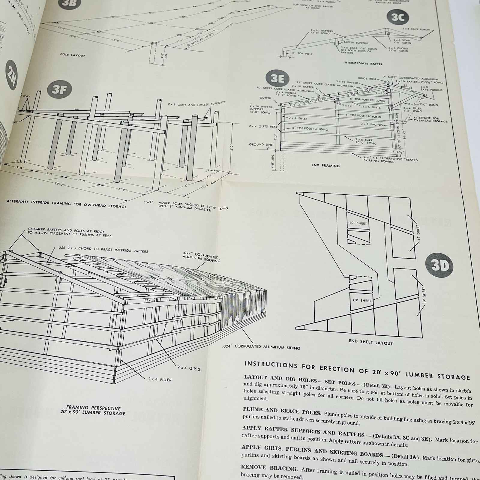 1954 Reynolds Aluminum How To Build Pole Lumber Sheds Plan Blueprint Farm