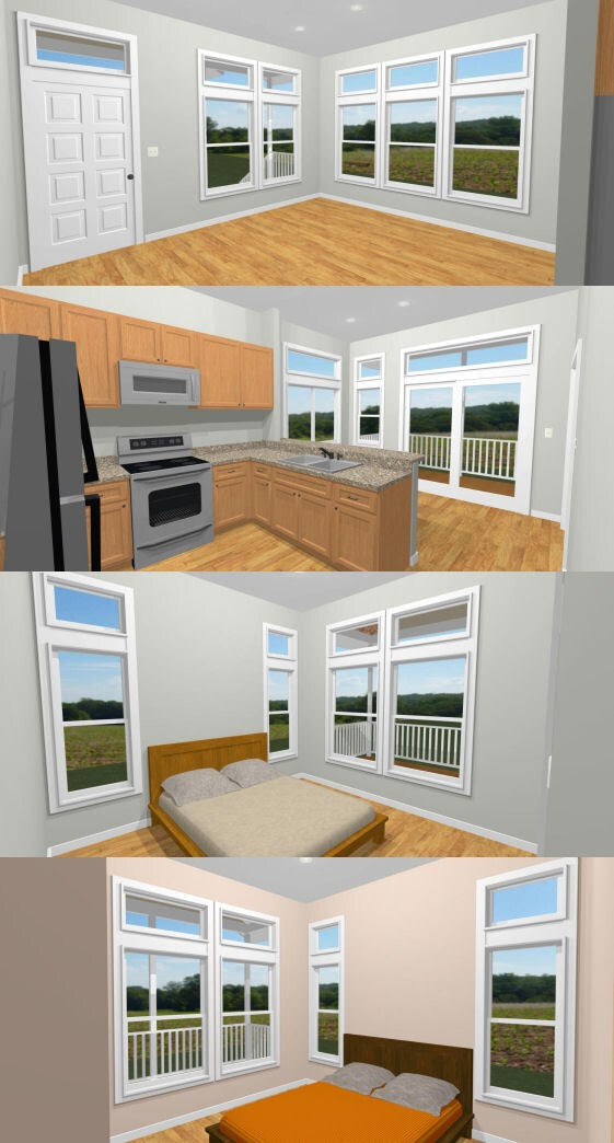 30×32 House — 2 bedroom 2 Bath — 960 sqft — PDF Floor Plan — Model 4B