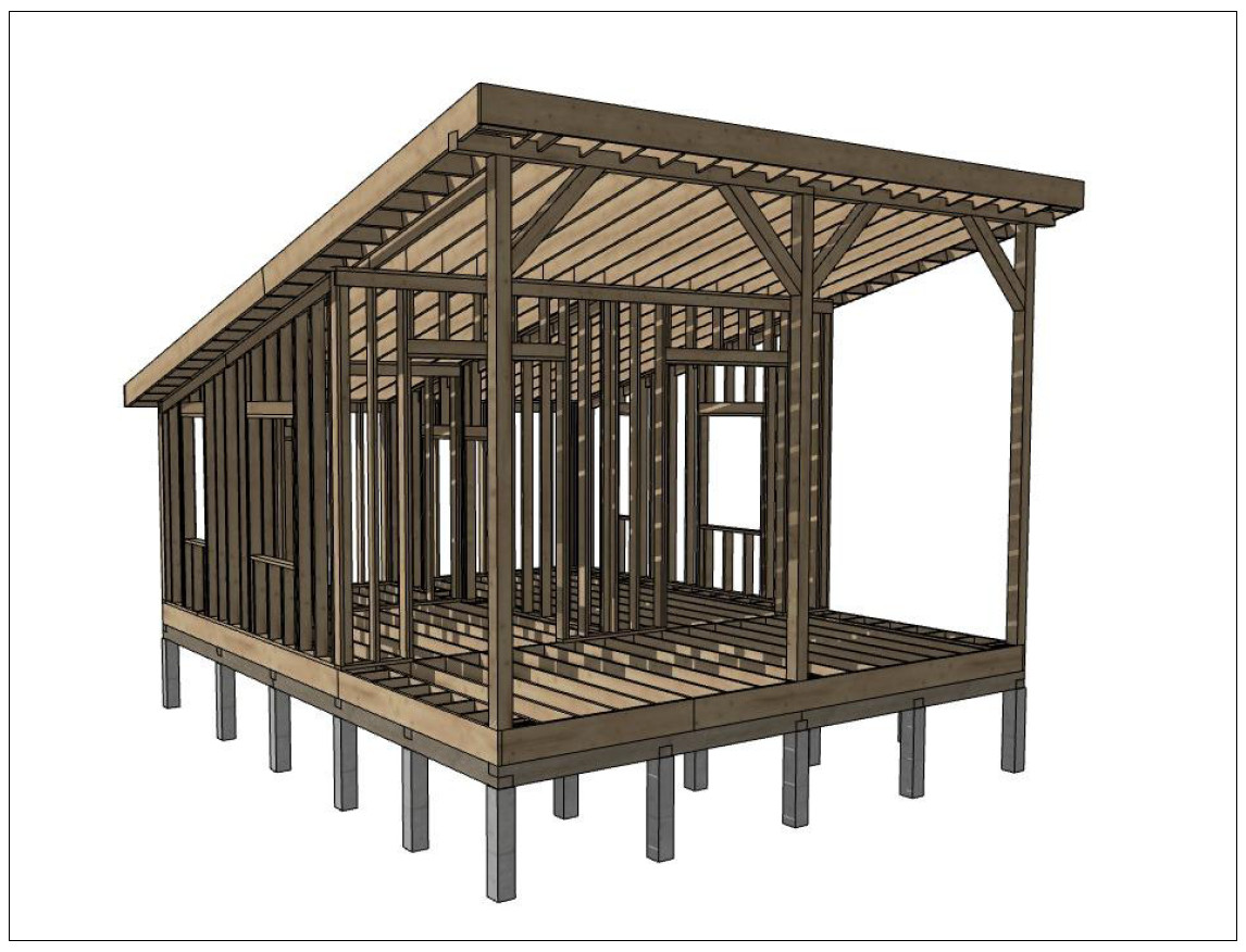 Cozy Charming Tiny House 1 Bed, 1 Bath Architectural Build Plans PDF Download