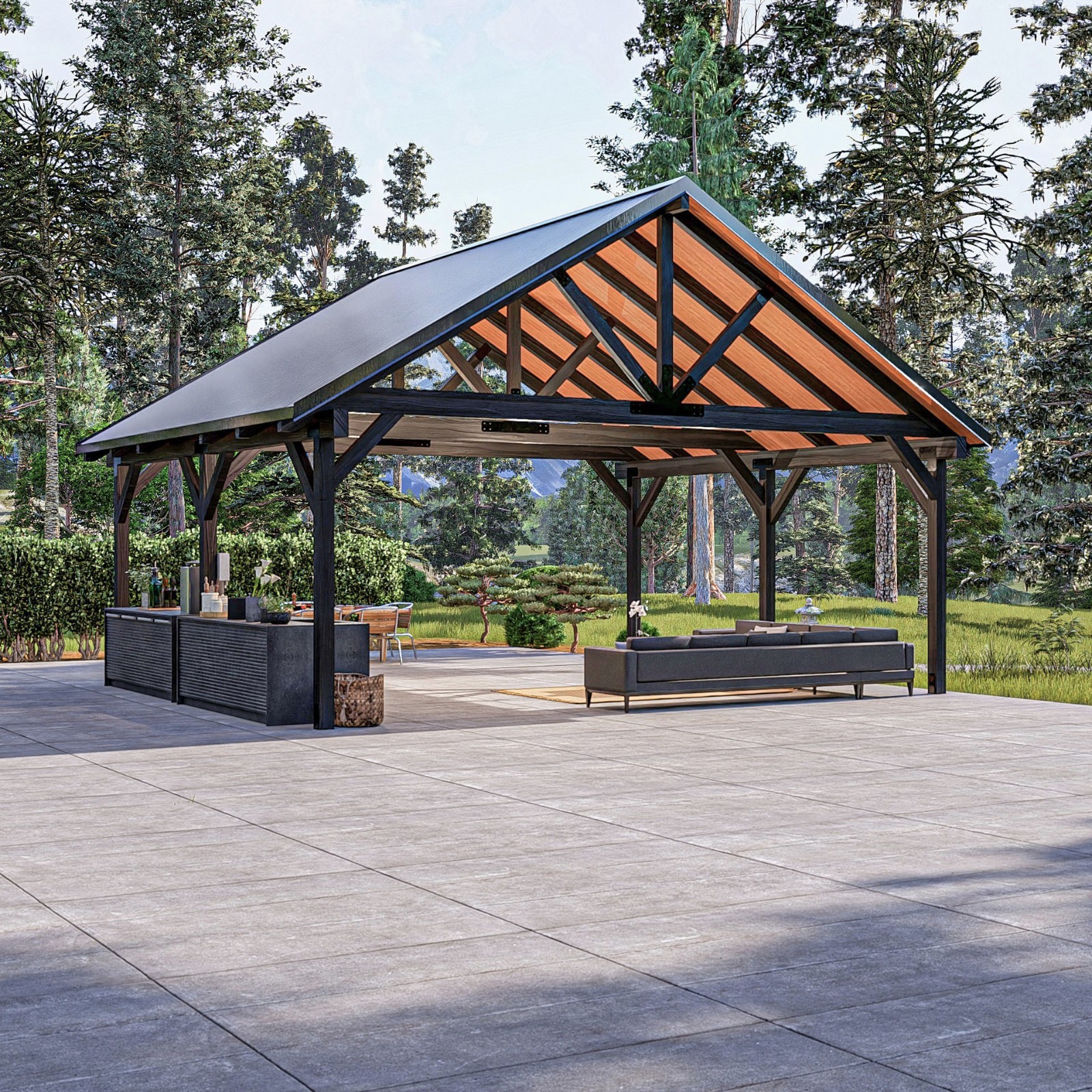 24’x20’ Multi-Functional Pavilion Plans: Large Outdoor Shelter Blueprint