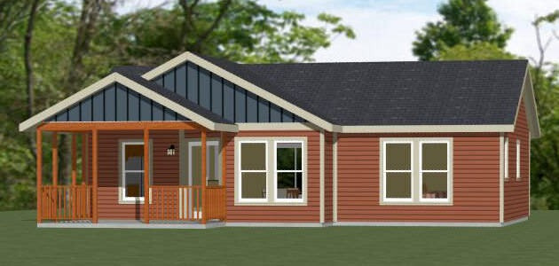 36×26 House — 1 Bedroom 1 Bath — 820 sq ft — PDF Floor Plan — Model 1A