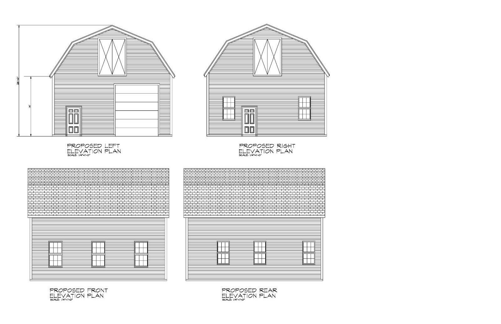 28’X32′- 32’X28′ GARAGE PLANS GAMBREL ROOF GARAGE PLANS 20-2832-GMB-8