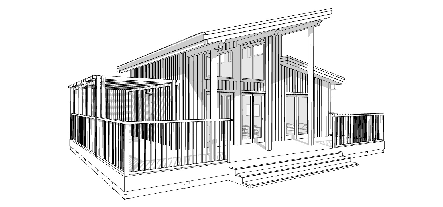 Cozy Charming Tiny House 2 Bed, 1 Bath Architectural Build Plans PDF Download