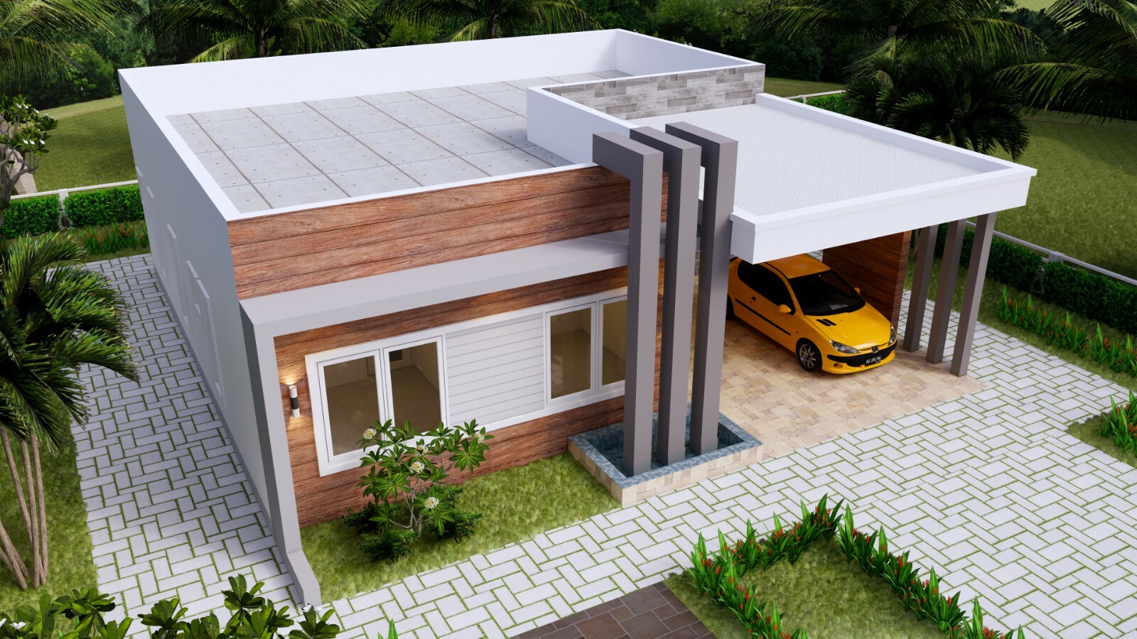 House Plans 40×36 Feet 12×11 Meter 3 Beds 3 Baths Terrace Roof (A4 Hard Copy)