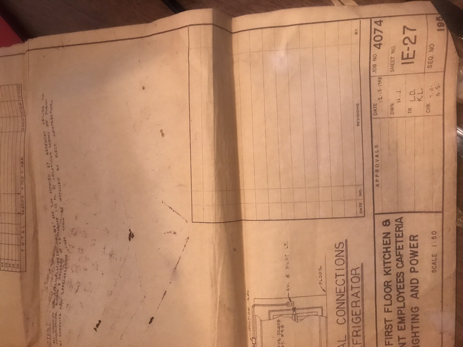 1957 Hilton Hotel Kitchen/employee Cafeteria Building Plans And Blueprints