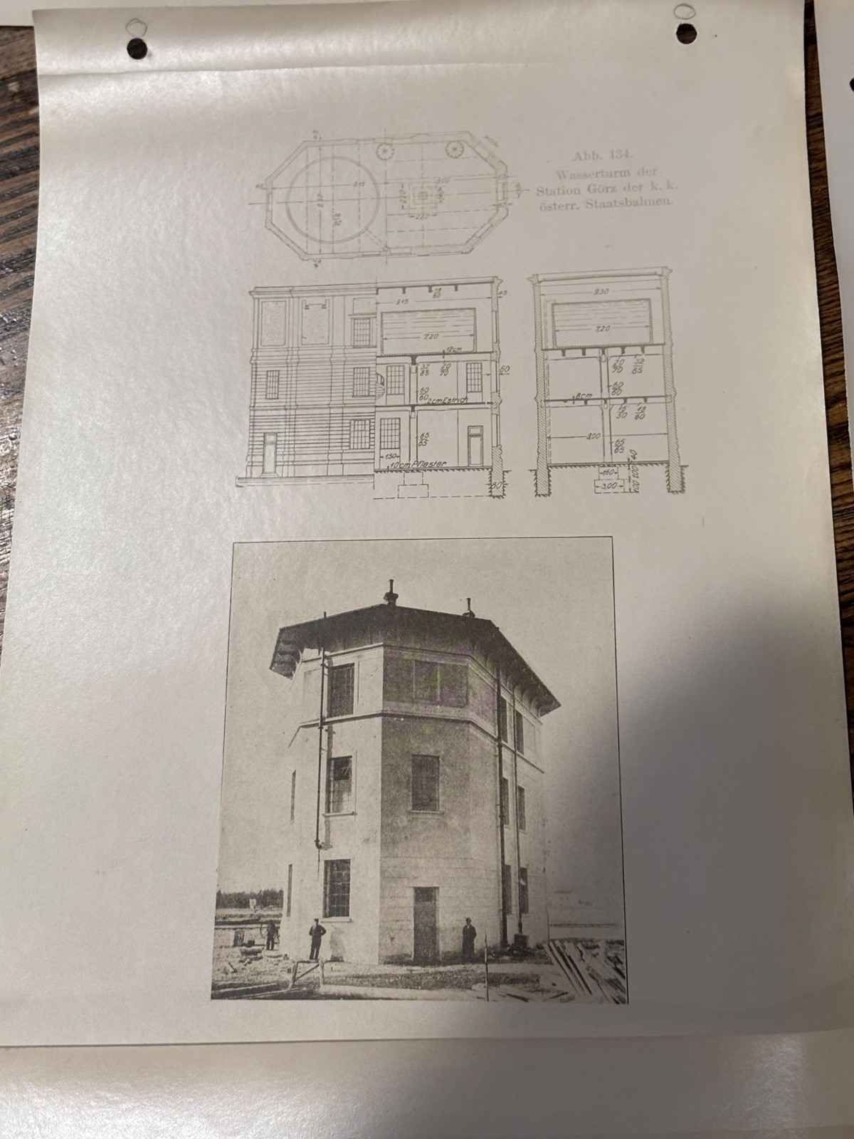 1920s hydraulic water tower photos & architectural drawings canal lock