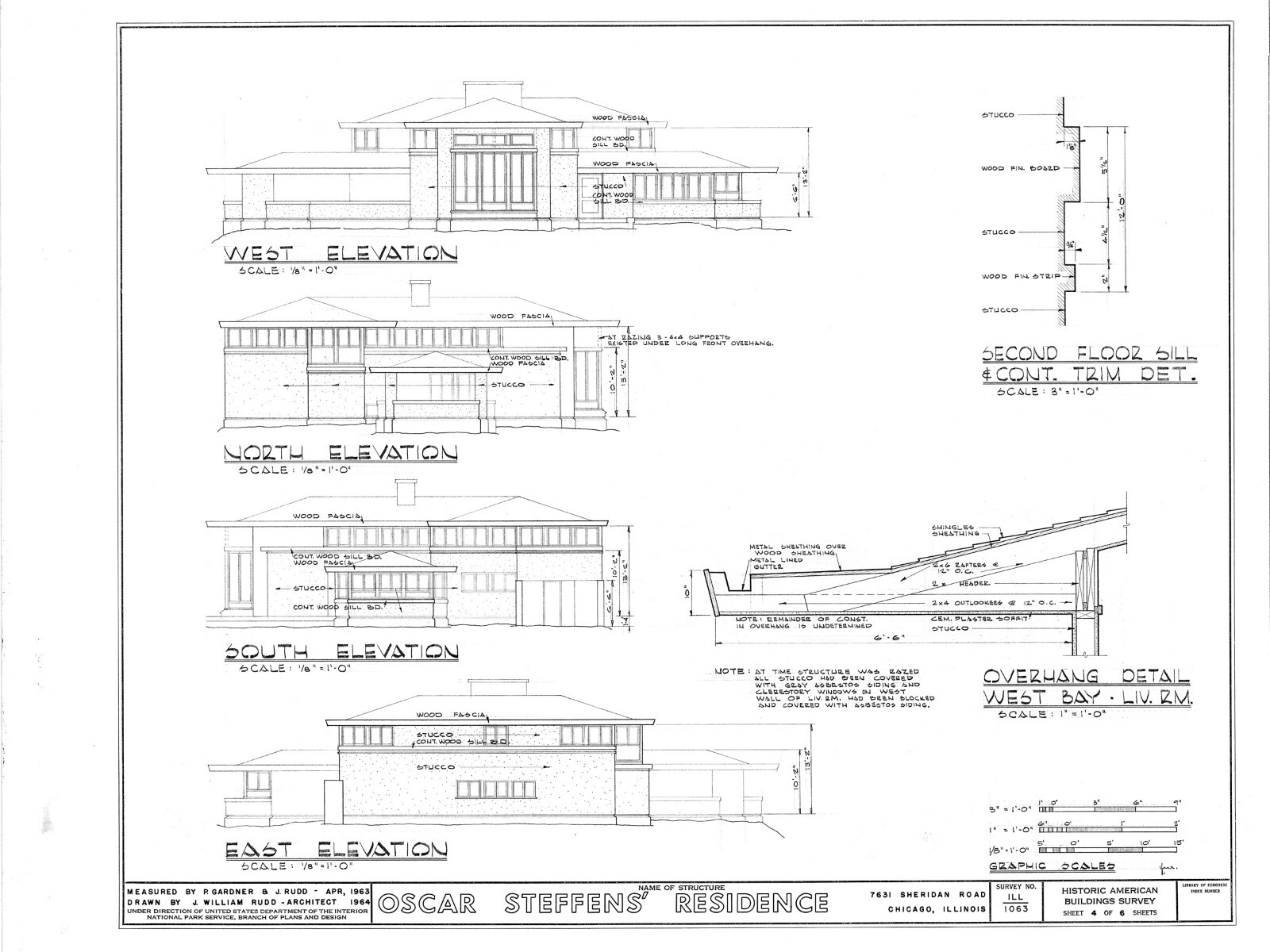 Frank Lloyd Wright’s Oscar Steffens House, Prairie Style home plans,