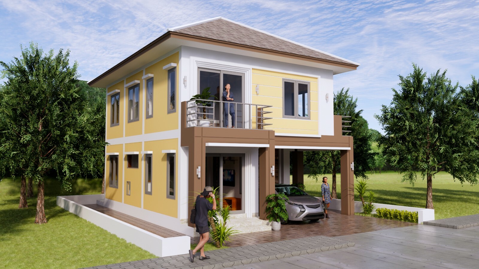 26×33 Feet House Design Plan 8×10 Meter 3 Beds 3 Baths Hip Roof (A4 Hard Copy)