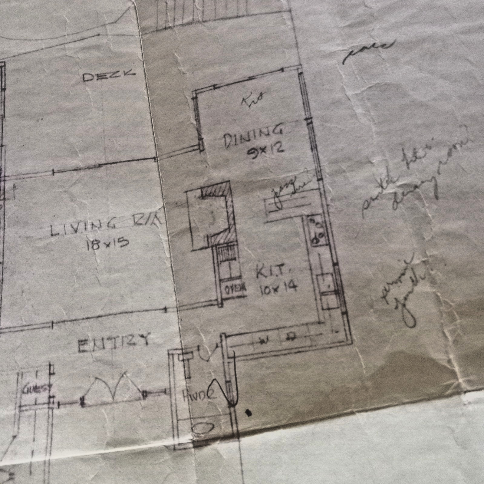 Vintage Mid-Century Architectural Blueprint Plans by Architect Joyce Miller 1964