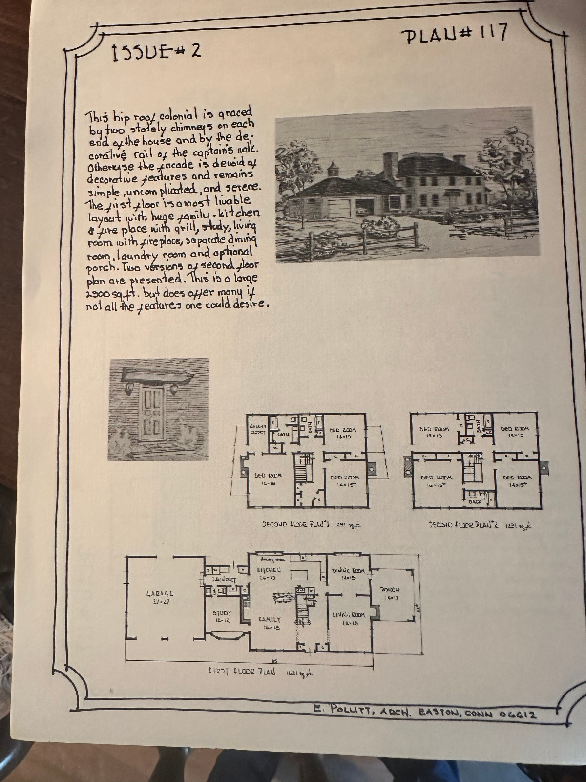 Old Cape Cod Houses and Other Colonials 24 Plans Blueprints by Evan Pollitt PB