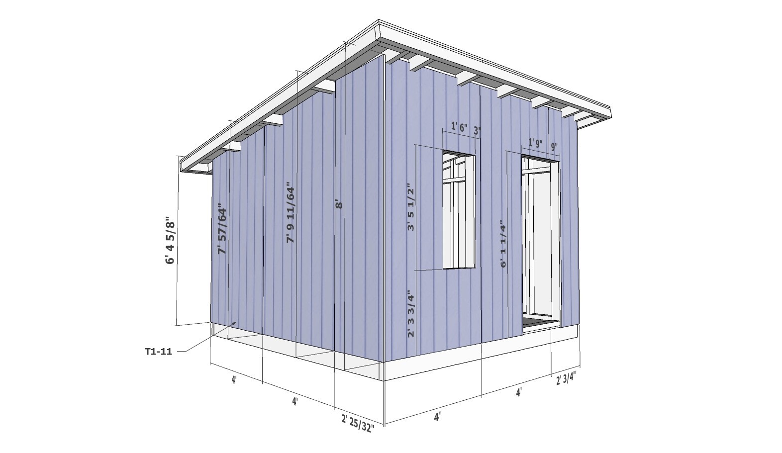 10×10 Lean to Shed Plans (A4 Printed Plans will send to your home)