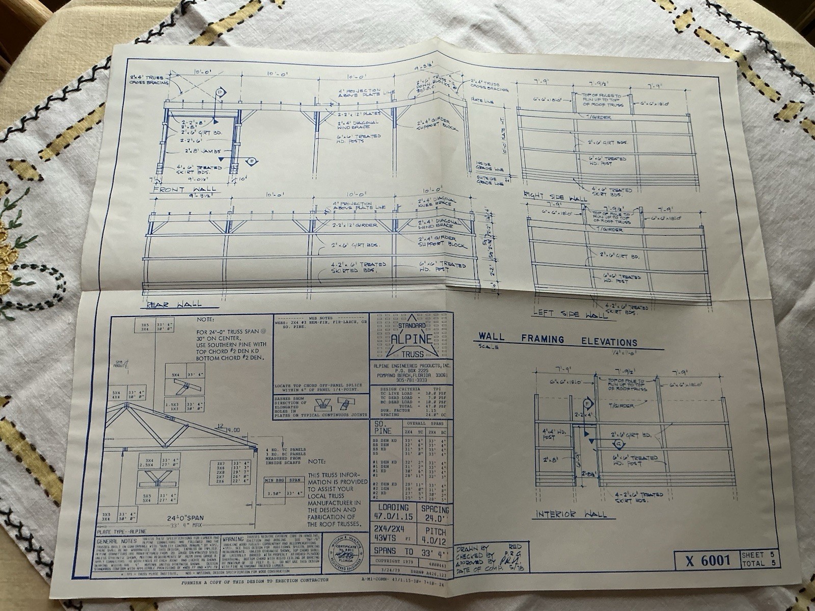 DIY Pole Building Barn EQ Shelter 24’ X 40’ X 10’ Plans, Material List NOS NPS
