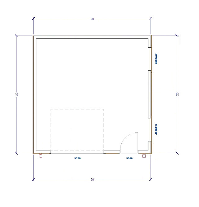 Double Car / 2 Car Garage Plan / Architectural Blueprints – 20 x 20