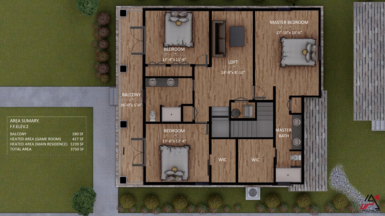 BLUEPRINTS AMERICAN FOURSQUARE 2-STORY PLAN ARCHUP #125