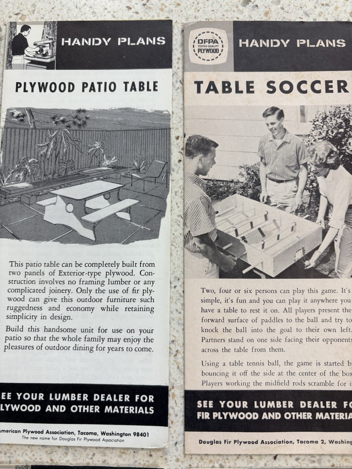 1950’s-60’s Lumber Store Handouts For Plywood Projects – Blueprints – Lot Of 14