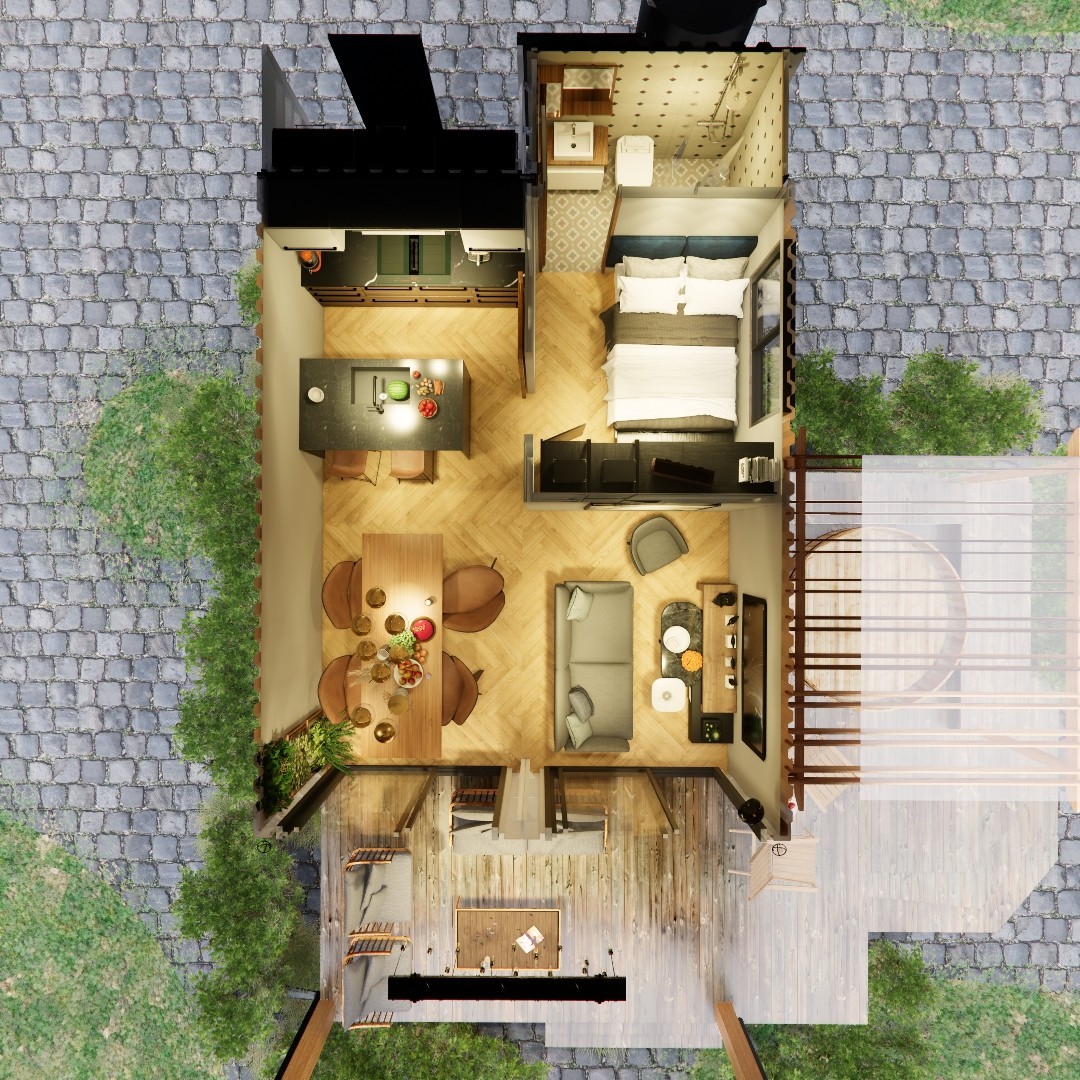 Container house plans – 1 bedroom – 1 bathroom – Digital PDF File