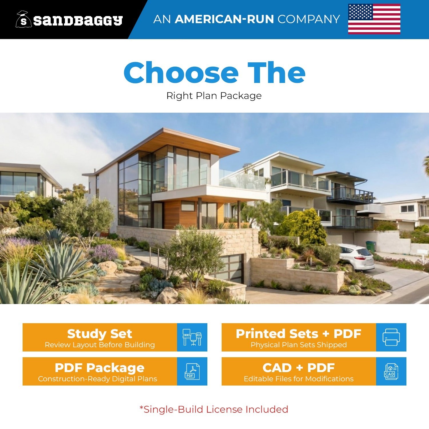 The Vista — Luxury Modern Contemporary Hillside House Plan – Sandbaggy