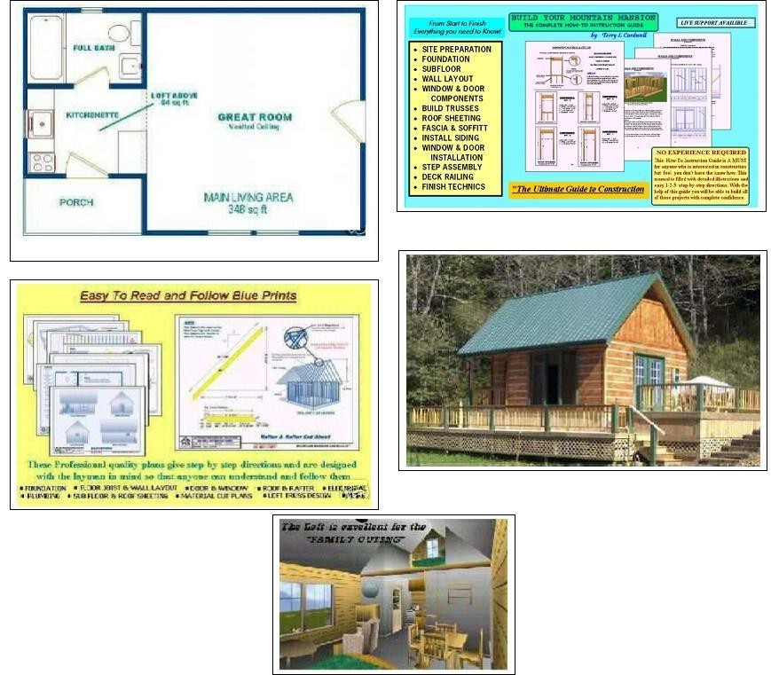 16x24MM Cabin w/Loft Plans Package, Blueprints, Material List & Instruction Guid