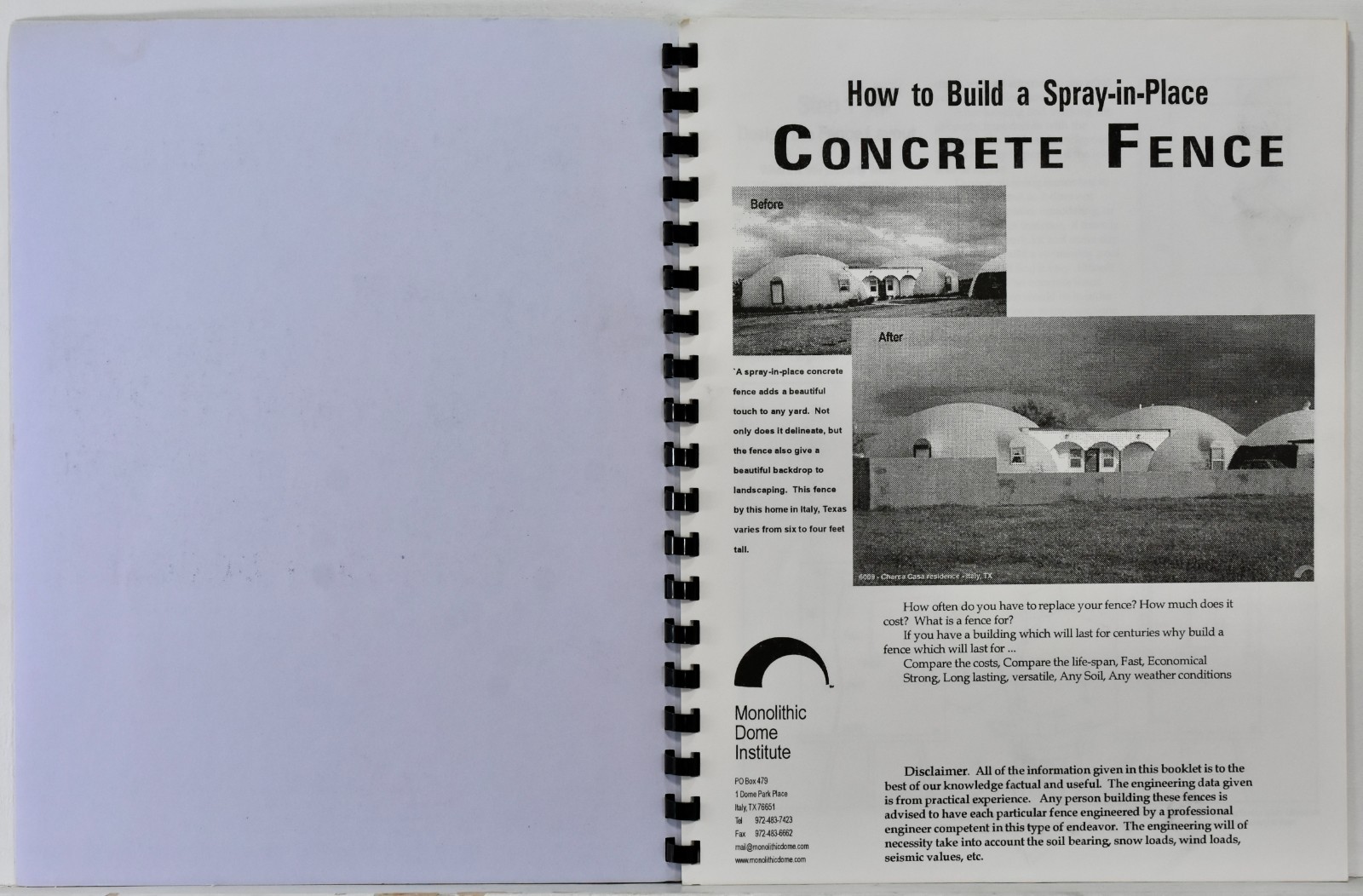 How to build a Spray-in-Place Concrete Fence Instruction Book (Uses Shotcrete)